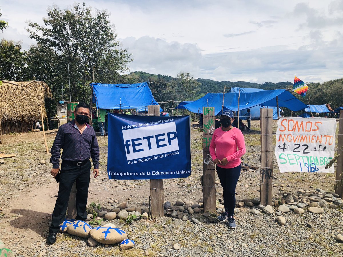 HeidyRudasB's tweet photo. La Federación de trabajadores de la educación de Panamá acompaña al pueblo Ngäbe Buglé en su lucha y resistencia por el rescate de sus territorios que fueron inundados por la empresa hidroeléctrica en Barro Blanco.#Resistencia #FETEP https://t.co/y5yeZzgwOy