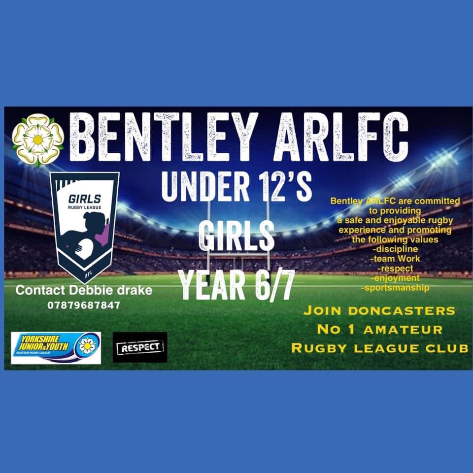 BentleyARLFC's tweet photo. 💙💛 Girls rugby 💙💛

Get involved in our newest side. All abilities welcome. @RLWC2021 @TheRFL @CDSportsCollege @DoncasterLegacy @doncaster_uk @Jodie_cunny @DeltaDonValley @DoncasterMoving https://t.co/OVUSjJdarB