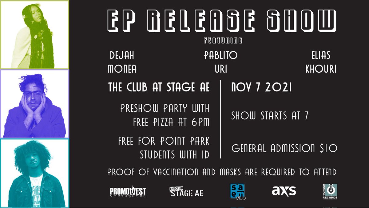 PioneerRecs's tweet photo. Its finally here! Get to the Club at Stage AE tonight for the Pioneer Records EP Release Show. There's a pre-show party at 6 PM with pizza, and music starts at 7 PM! https://t.co/mNeuQykSYe