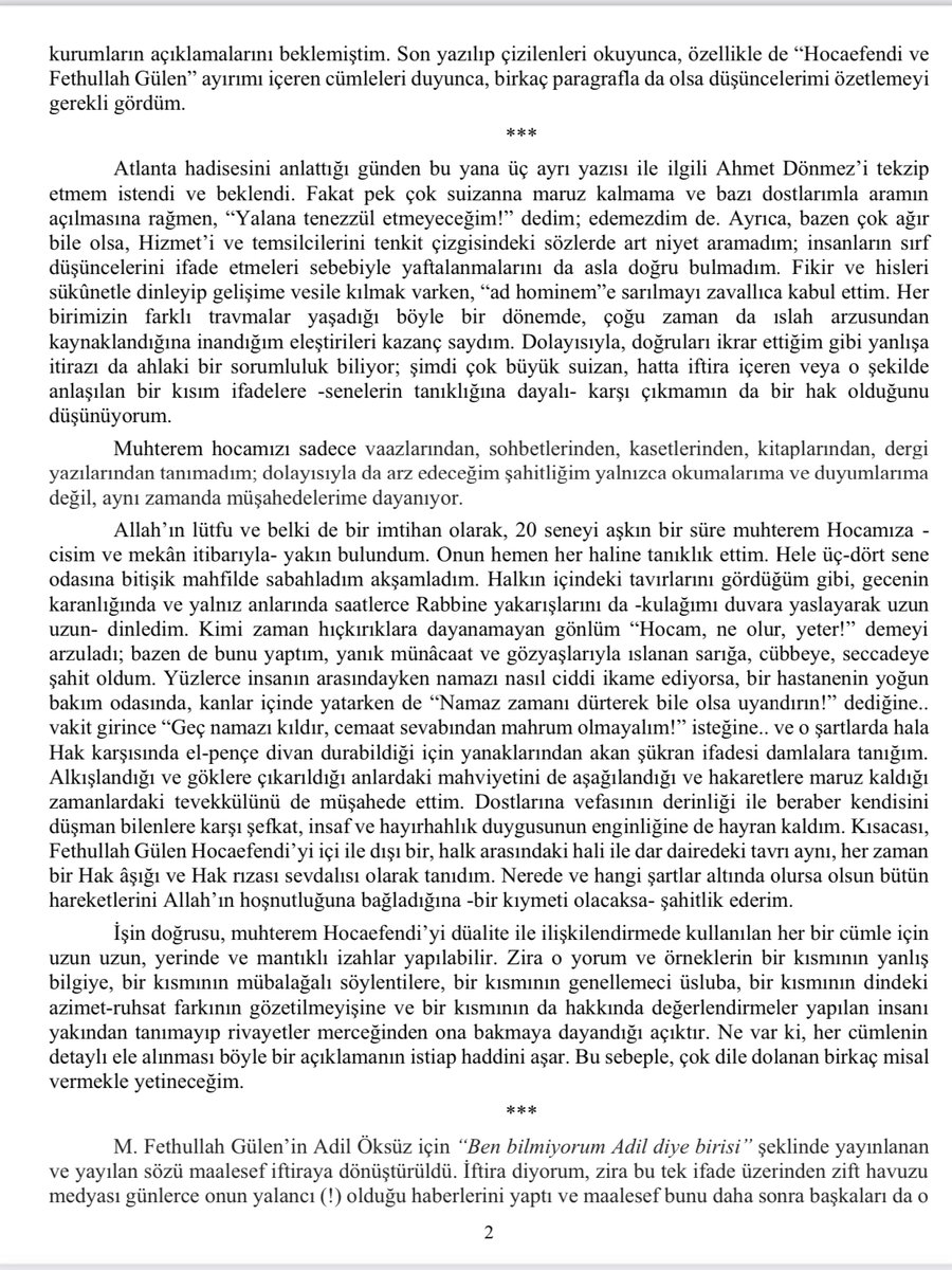 osmansimsek_1's tweet photo. "Düalizm, Ahmet Dönmez’in Yazıları ve M. Fethullah Gülen Hocaefendi"
Son yazılıp çizilenleri okuyunca, özellikle de “Hocaefendi ve Fethullah Gülen” ayırımı içeren cümleleri duyunca, birkaç paragrafla da olsa düşüncelerimi özetlemeyi gerekli gördüm. https://t.co/yGeYQQcV0r