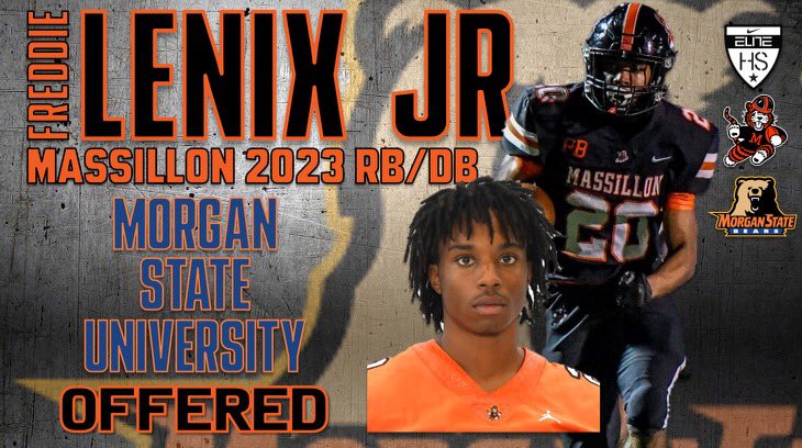 I want to thank Morgan State University for the offer.  I appreciate you for believing in me.  Go tigers!! <a href="/MSUBearsFB/">Morgan State Football</a>  <a href="/2_adjames/">Coach James</a>