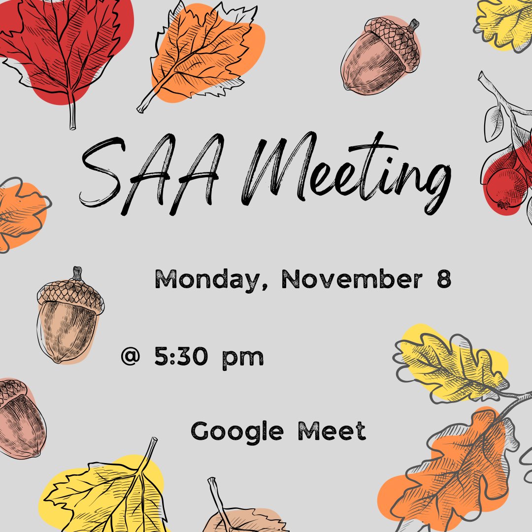 StKatesSAA's tweet photo. Our next meeting is tomorrow, Monday, November 8. We'll be on Google Meet at 5:30 pm. Hope to see you there! https://t.co/yuH3FZEUvA