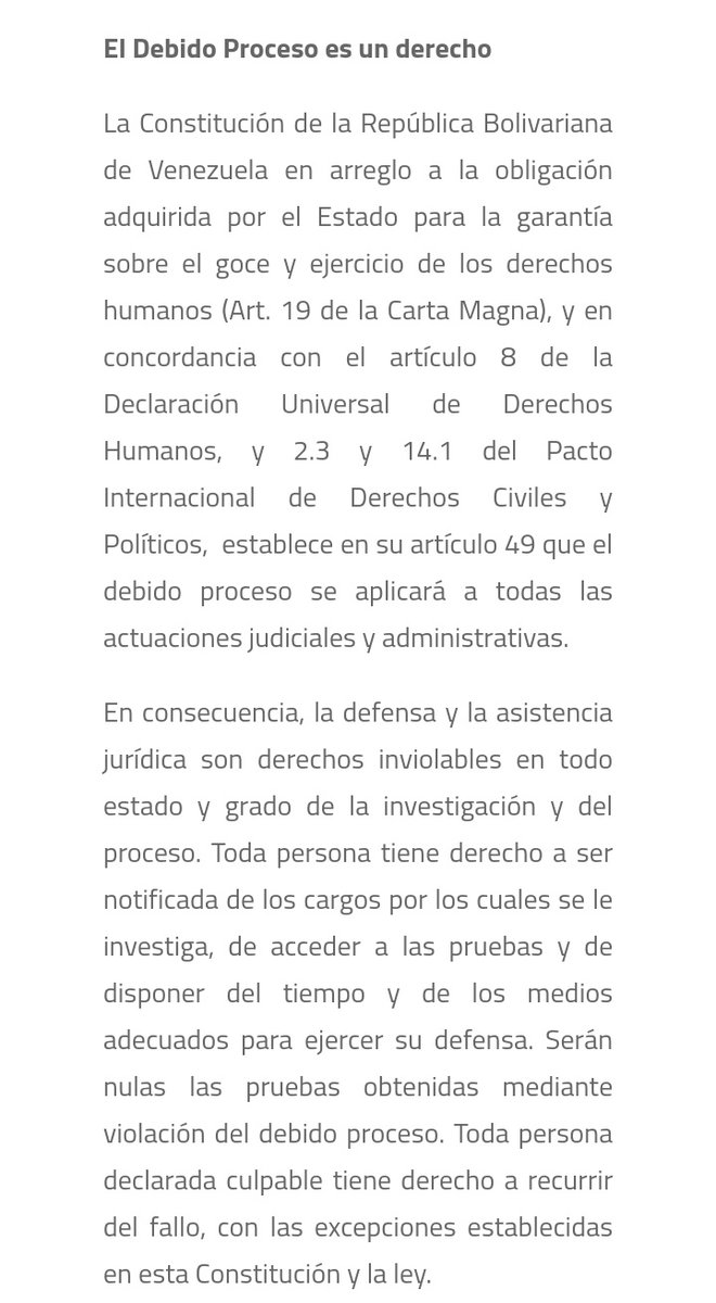 MagLugo_MRT's tweet photo. #07Nov los derechos son irrenunciables, y es parte del sistema de justicia garantizar el cumplimiento de nuestra Constitución, es por ello que exigimos se respete el debido proceso ante el caso @JosePinto_MRT #Tupamaro 

#LibertadParaPintoYa 
@NicolasMaduro @TarekWiliamSaab https://t.co/0l3DiODl1B