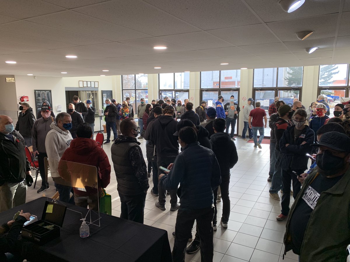 edtoyshow's tweet photo. HUGE line this morning for the Collector Con! It’s a great day for a show! Italian Cultural Centre. 14230-133ave. $7 admission. Double vax and masks required.  #yegevents https://t.co/WAy0FEwwyX