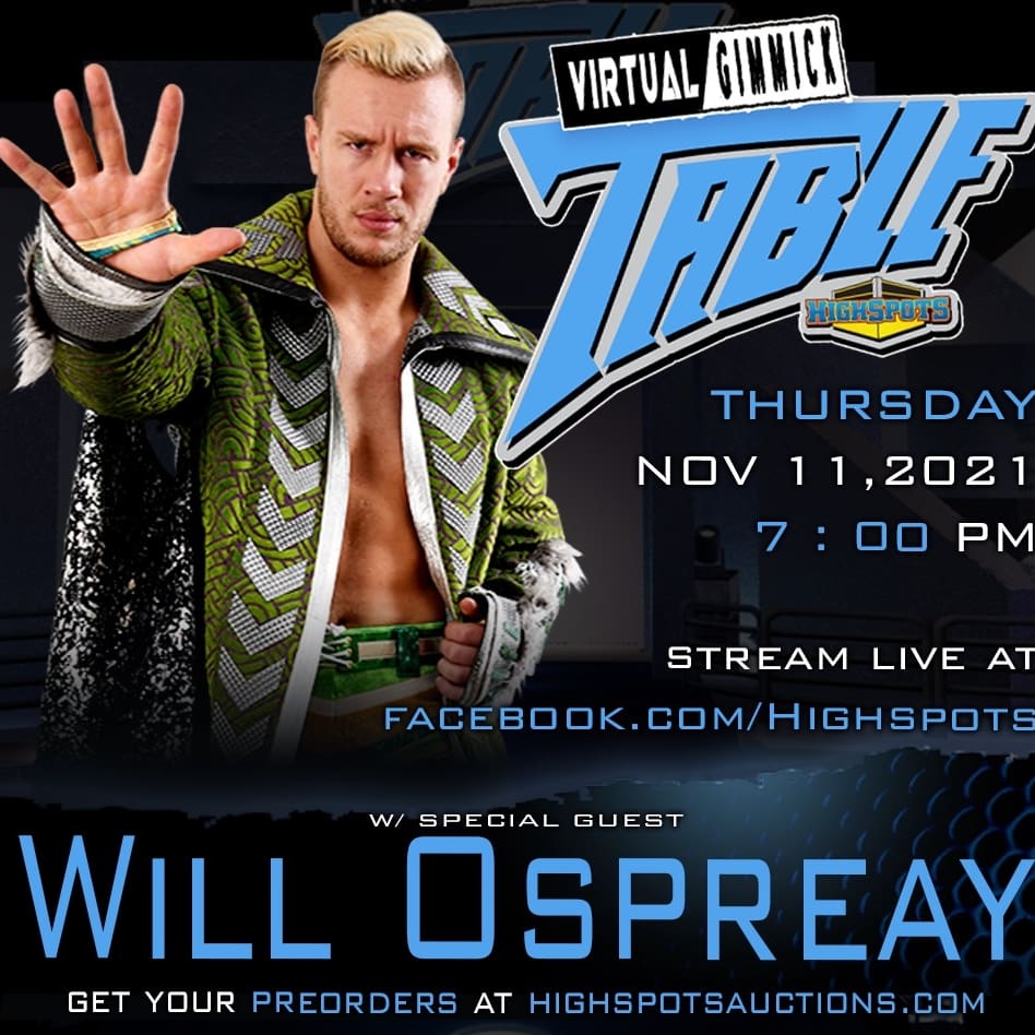 Highspots's tweet photo. Pre-orders are LIVE now!

Head over to https://t.co/HHKzRusWrq to get yours for:

SIL 11/9 w/ @JayWhiteNZ
VGT 11/11 w/ @WillOspreay

We are also now accepting mail ins for @Lady_Scarlett13 for 12/7

#JayWhite #WillOspreay #scarlettbordeaux #SignItLive #SIL #VirtualGimmickTable https://t.co/CGc6g8vgwK