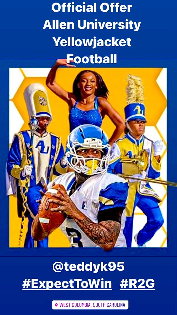 Brandon19684972's tweet photo. Blessed to receive my first offer from ALLEN UNIVERSITY 
@coachmikehayde 
@teddyk95
@CoachFuller6  @dfhsfootball @dutchforkhigh @CoachTillotson https://t.co/QASHY9MUCb