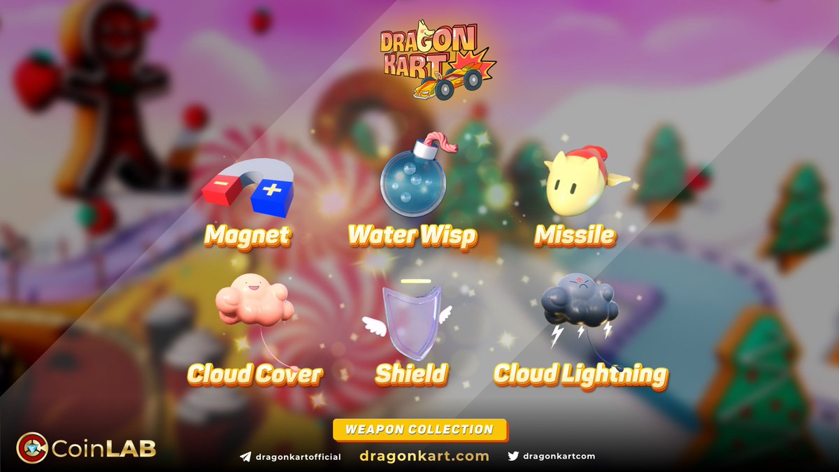 Mira06869's tweet photo. @Dragonkartcom présente la dernière collection de Weapon dans le jeu avant #IDO qui arrive.
Chaque arme aura une fonction et un niveau différents - #WaterWisp, #Magnet, #Missile, #Shield, #CloudCover et #CloudLightning.
#DragonKart $KART #IDO
#CoinLAB @CoinLAB_Offi https://t.co/CGJCCLsd5F