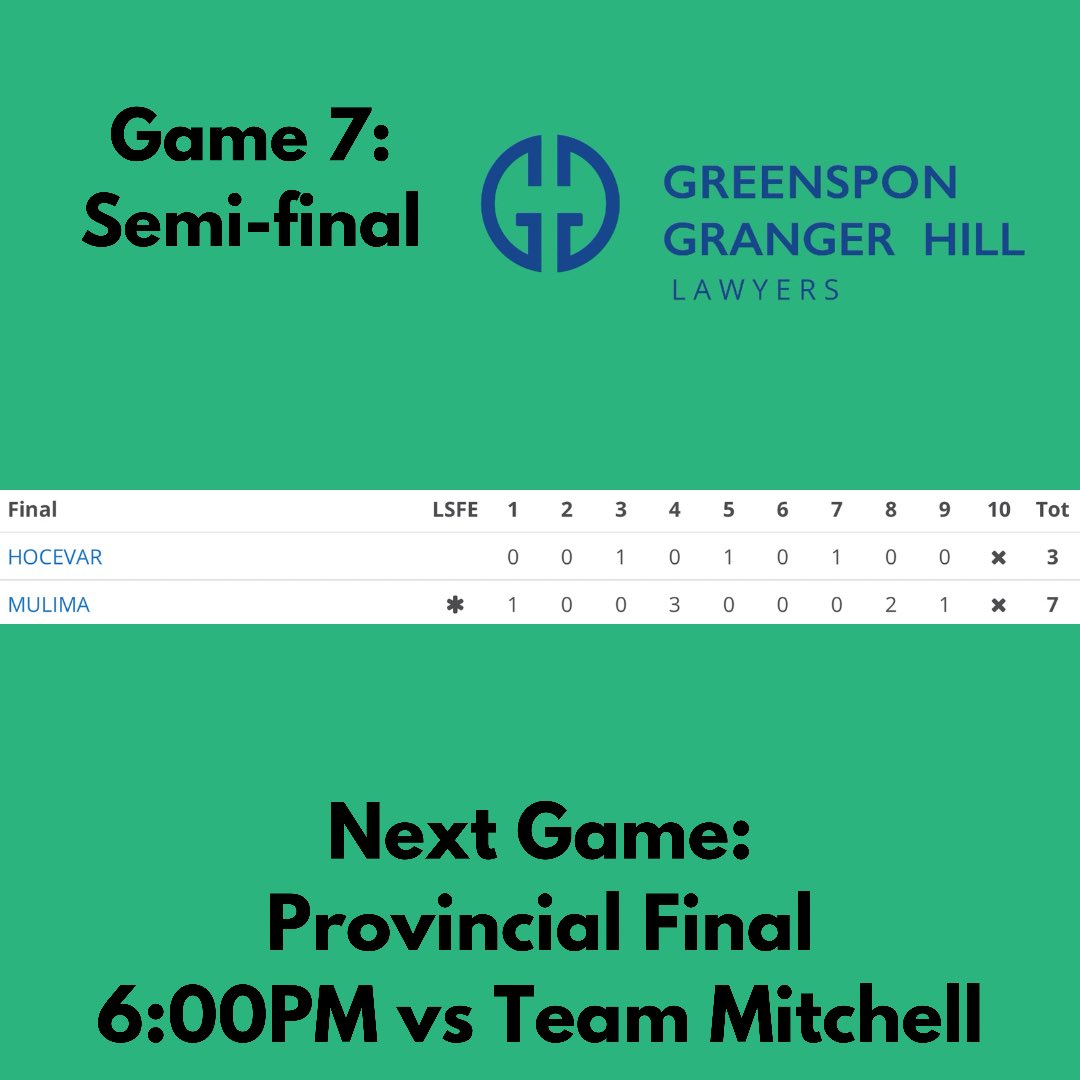 We have made it into the PROVINCIAL FINAL and will be taking on @_Team_Mitchell tonight! Watch the game LIVE on our Facebook page as we compete for the right to represent Ontario!