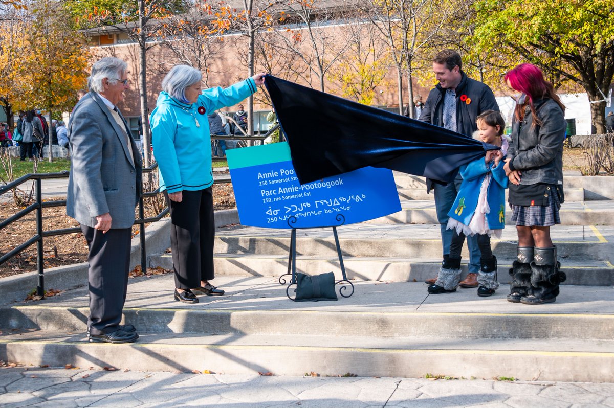 GGCanada's tweet photo. Their Excellencies attended an event to mark #InternationalInuitDay and the renaming of an Ottawa park in memory of the Inuit artist Annie Pootoogook.

This ceremony honoured her life and work, and was a celebration of Inuit culture. https://t.co/OSbtI8zTo3