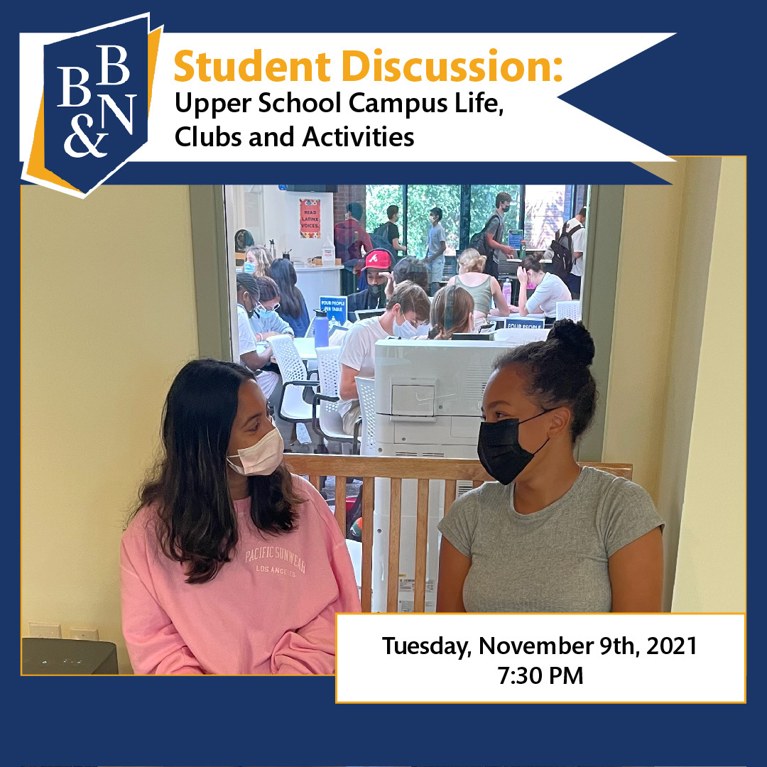 Join us for a discussion led by current students about the various clubs, activities, and affinity groups available to students at the Upper School. bbns.org/admission