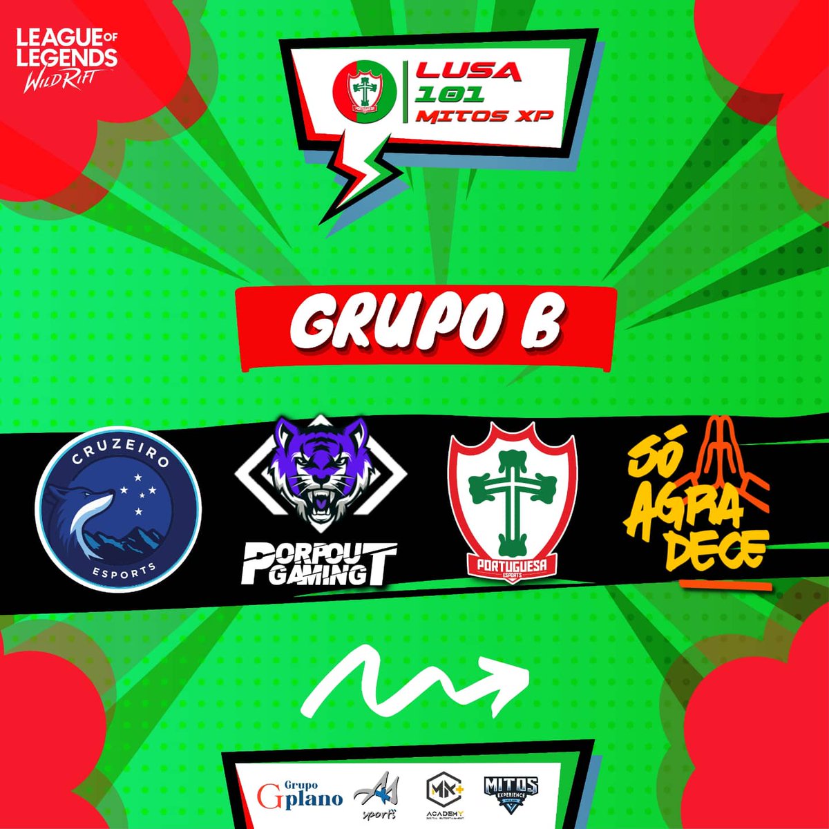 mitosxpoficial's tweet photo. Confira como ficaram os grupos do Lusa 101.

Transmissão, terça dia 9. As 19h:
https://t.co/1nN8LaU2o0

@dreammaxesports @flaesports @loopsesports @CruzeiroEsports @PortuguesaGG @SoAGRADECEgg @bouncegg @losgrandesgg @Losgrandeswr @bsteam_br @DefeatersOP @KaninESports @polarggbr https://t.co/LdfDvIP1h2
