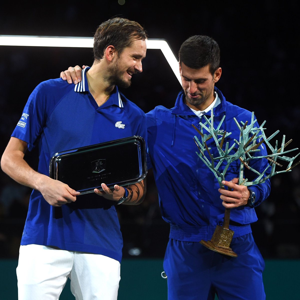 DjokerNole's tweet photo. When I see people who embrace their nature and identity and work hard to get better every day - I know they are in for greatness. I am looking forward to seeing more of you @DaniilMedwed. I know I won’t have it easy with you around and you are a great rival to have. https://t.co/ScGY8zm32m