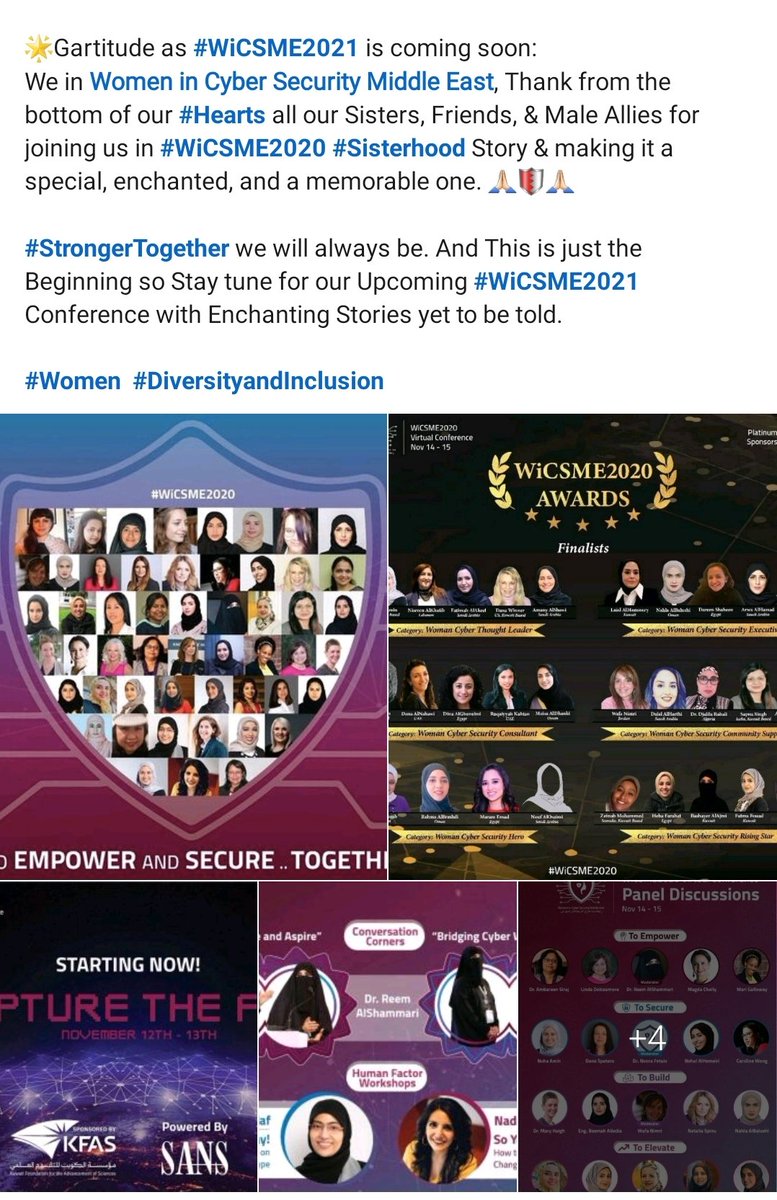 Q8Thunders's tweet photo. ๐ซ ๐ #WiCSME2020 Last Year's Enchantments in a #StoryTelling Style ๐๐ซ
As Iโve always enjoyed listening to stories since I was a kid, I will tell you our Women in #Cybersecurity #MiddleEast (#WiCSME2021) Conference Enchantments that had 3 Stories,,So #Lets_Goโ: ๐๐ป๐๐ป๐๐ป https://t.co/AIFL6v8FeT