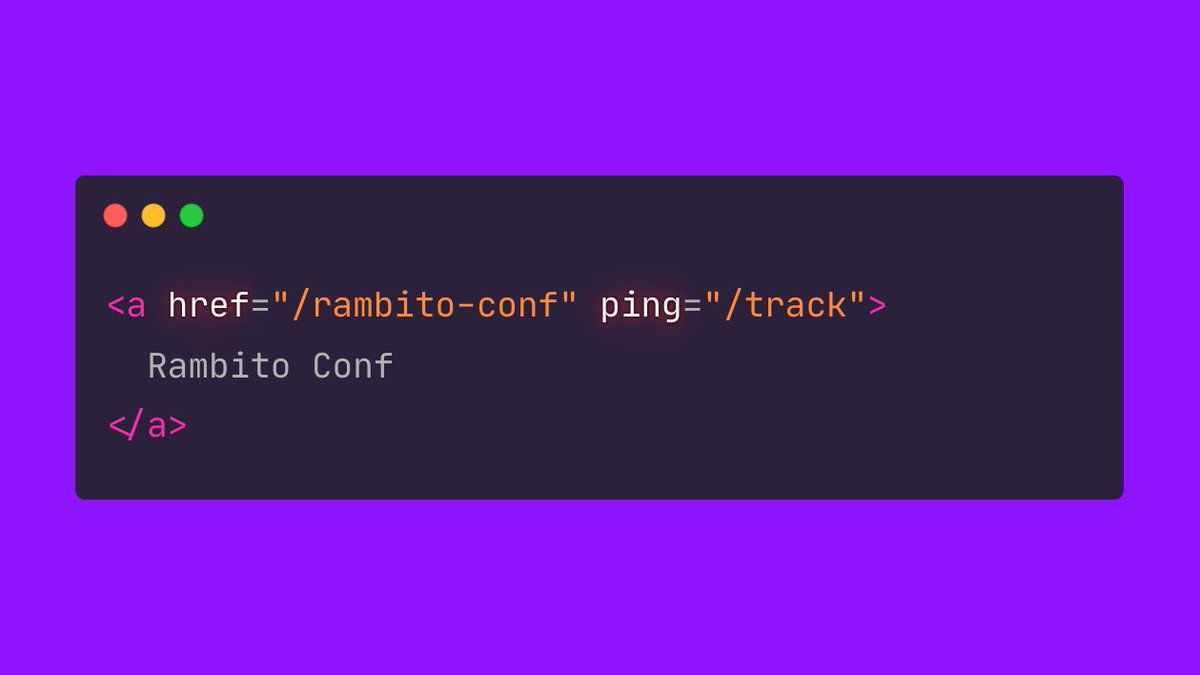 baumannzone's tweet image. 🤯 Acabo de descubrir el atributo &quot;ping&quot; de las etiquetas &amp;lt;a&amp;gt; de #HTML, que hace un POST a dicha URL cuando clicas el enlace.

developer.mozilla.org/en-US/docs/Web…