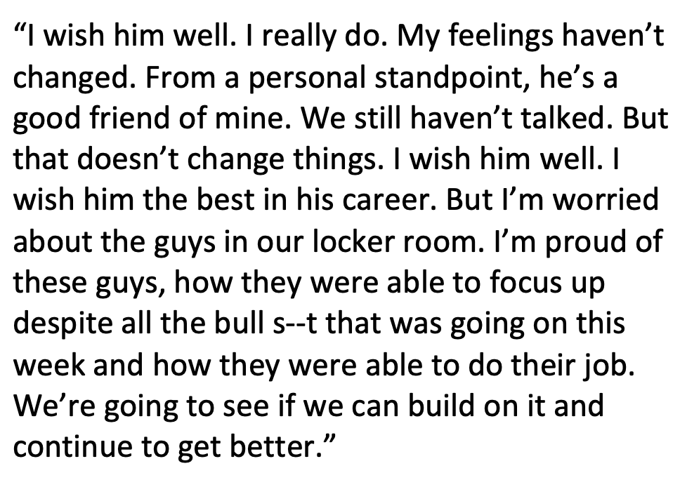 Jake_Trotter's tweet photo. Baker Mayfield’s full answer when asked about Odell Beckham #Browns: https://t.co/dYZ8Ty3z4p