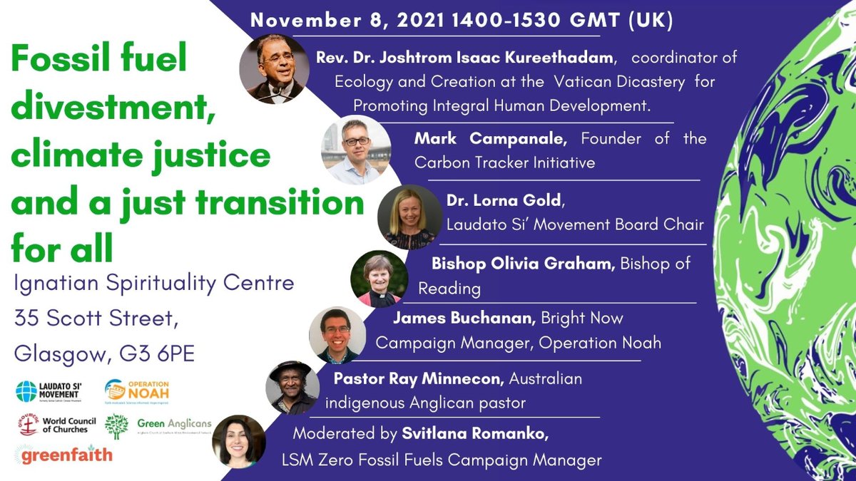 LaudatoSiMvmt's tweet photo. TOMORROW! 🌐 Join this #COP26 event in person and online to hear from faith leaders, experts on #fossilfuel divestment and #climatejustice campaigners 👉Register here: https://t.co/BMRzjqFYCc 👈 
#Faiths4COP26 #LSMCOP #COP26 https://t.co/pnsmqGSZqs