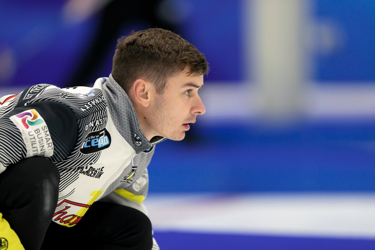 BritishCurling's tweet photo. “We’re just a bit gutted right now, but we’ll come back fighting," @BruceMouat vows to bounce back after falling just short in bid to win historic 4th consecutive @grandslamcurl title. 
➡️https://t.co/5ydcOrzd7d
📸©PPA/Graeme Hart
#curling #GSOCNational https://t.co/zJSqyBFydU