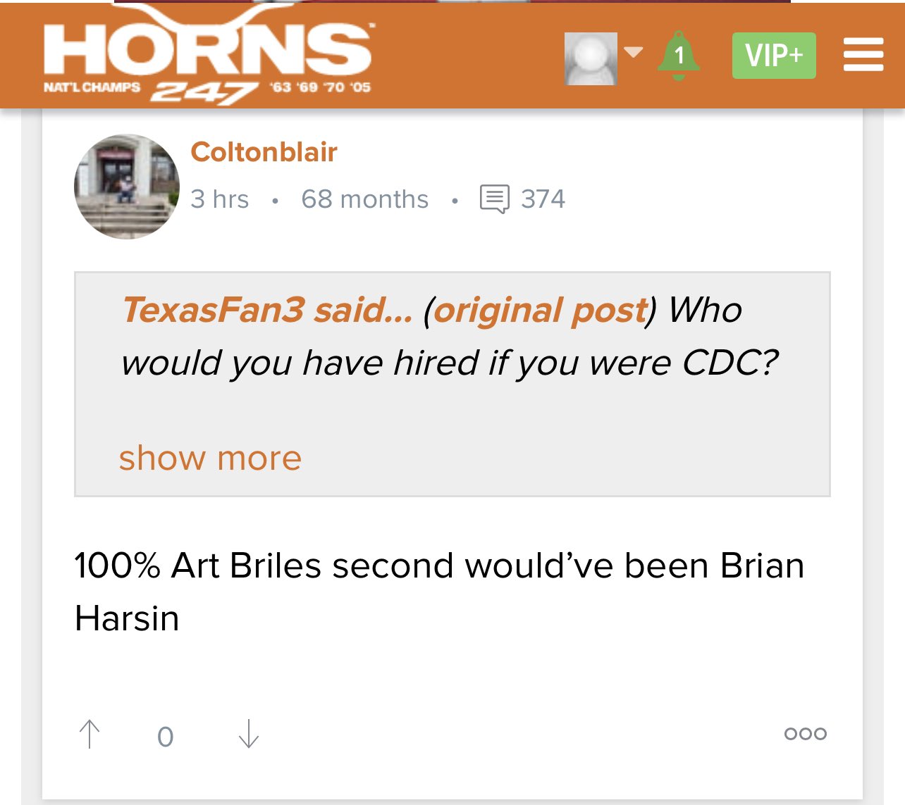 Message Board Geniuses on Twitter "Texas fans are in the the “Hire