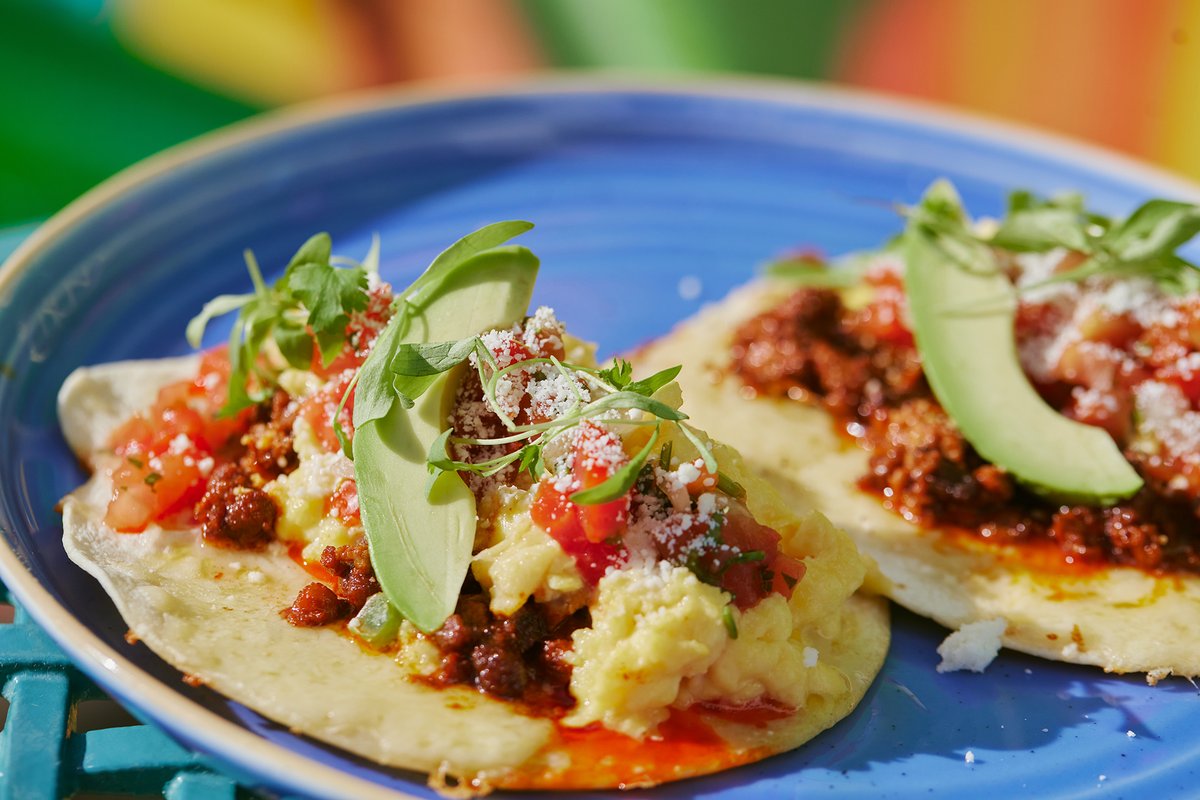 Everyone needs breakfast tacos in their life - scrambled eggs, chorizo, avocado, pico de gallo, cotija cheese 🌮  🌮 
#SundayBrunch #VivaLaBrunch