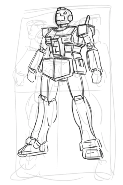 ジム描こうと思ったらあまりにマッチョな下描きだったので無視して上から描いた 