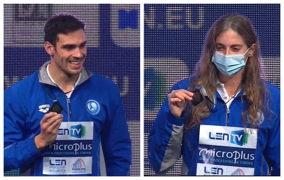 HellenicOlympic's tweet photo. Βαζαίος και Ντουντουνάκη ανέβηκαν ξανά στο βάθρο στο Ευρωπαϊκό πρωτάθλημα κολύμβησης 25άρας πισίνας. Ο Ανδρέας Βαζαίος κατέκτησε το ασημένιο μετάλλιο στα 100 μέτρα Μικτής Ατομικής με 51.72 και η Αννα Ντουντουνάκη το χάλκινο στα 50μ. πεταλούδας με πανελλήνιο ρεκόρ 25.09 https://t.co/RC7sBNIozB