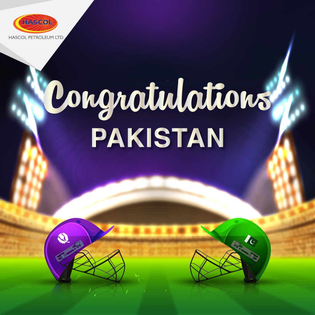 HascolLimited's tweet photo. Congratulations to the entire nation on a well played win against Scotland! Looking forward to semifinal against Australia!
#hascolcares #hascolexcellence #t20 #cricket #pakistanVSscotland https://t.co/SNwTBjKDyi