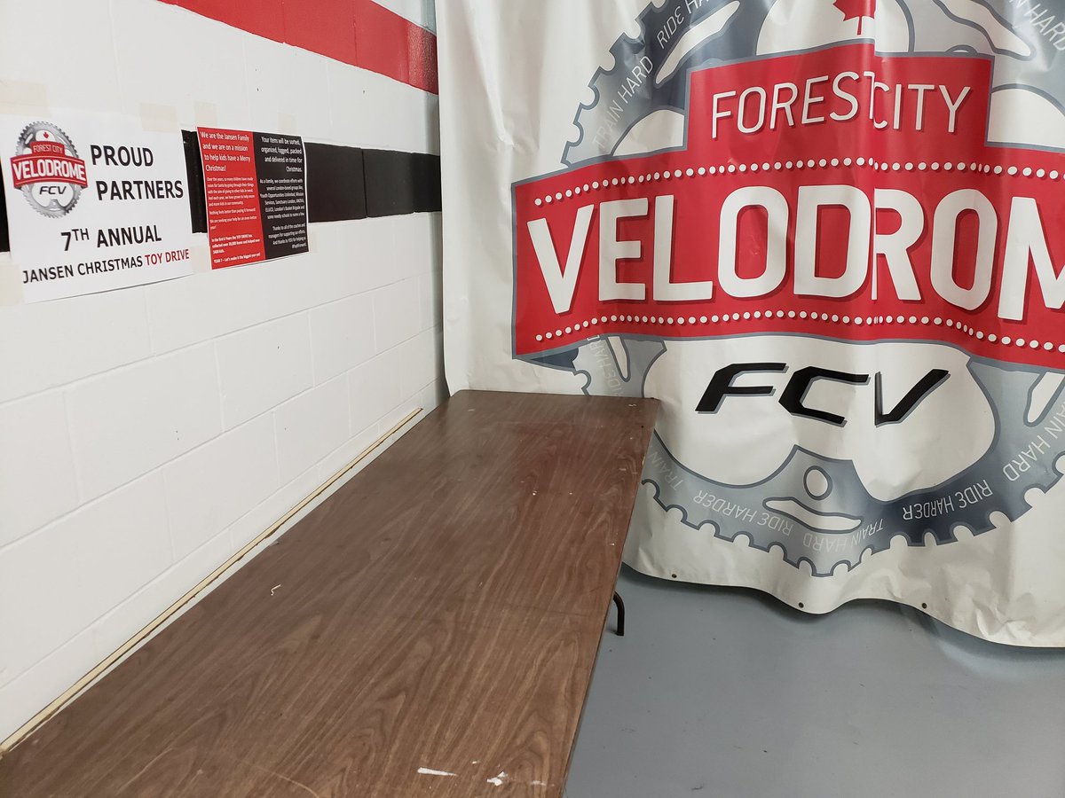 JansenToyDrive's tweet photo. @forestcityvelo is the newest partner in this our 7th year for the #toydrive. Table is all set up to receive gently used or new items.

@attackracing
#velodrome #bikelife #bike
#payitforward #kidshelpingkids #communitysupport #500kids #ldnont #519ldn   #londonontario #ldnontario https://t.co/OKgNXaGaZa