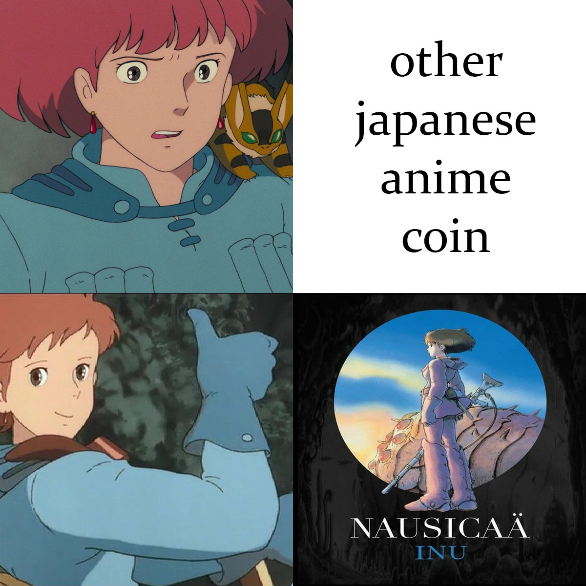 tripcontradict's tweet photo. SUNDAY FUNDAY, FILL YA BAGS.

@NausicaaInu

#Nausicaans #Nausicaainu 

$FLOKI $SHIB $LUFFY $PINU $UFO $SPELL @KishimotoInu  @InuSaitama @boggedfinance #crypto #money #animetoken #MOONSHOT https://t.co/YSk6EgrkA1