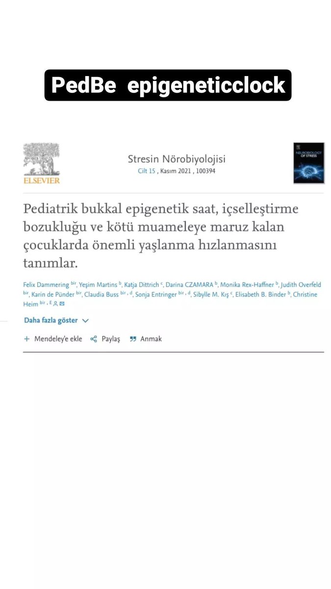 PedBe cocuklara kullanılabilecek  epigenetik saat