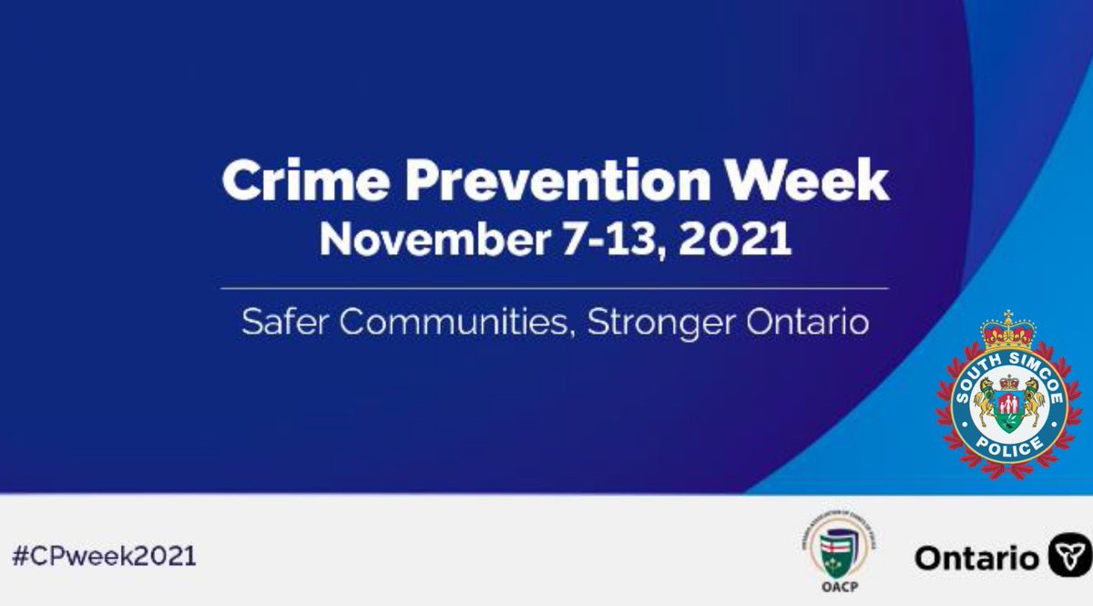 CRIME PREVENTION WEEK 2021:
Follow along Nov. 7-13 as we highlight ways we can work together to make our communities safer.
#CrimePreventionWeek
#CPWeek2021
Media Release -
southsimcoepolice.on.ca/media_release/…