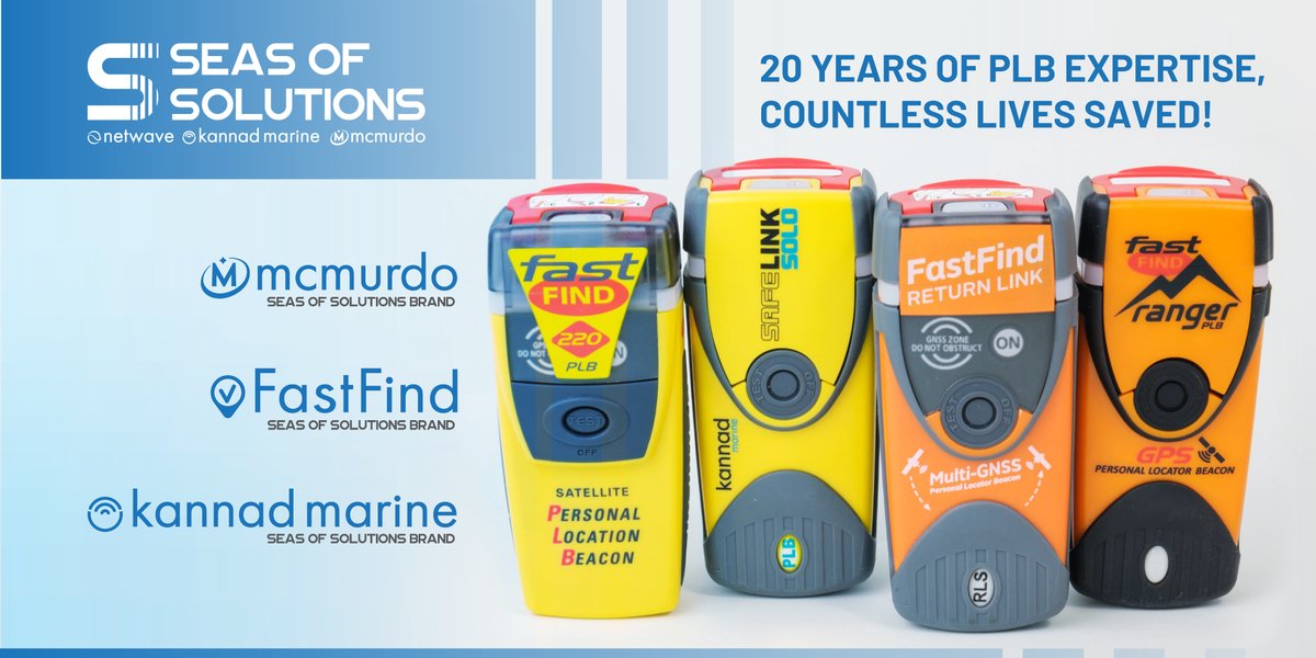 McMurdoGroup's tweet photo. #SeasOfSolutions #PLB brands have been saving lives through innovation for over 20 years! Come & see our range including the world's first #Galileo powered Return Link Service (#RLS) beacon, the #FastFind Return Link at #MetTrade21.
Supporting Safer Sailing, Anytime - Everywhere https://t.co/TBGEvVVgYI