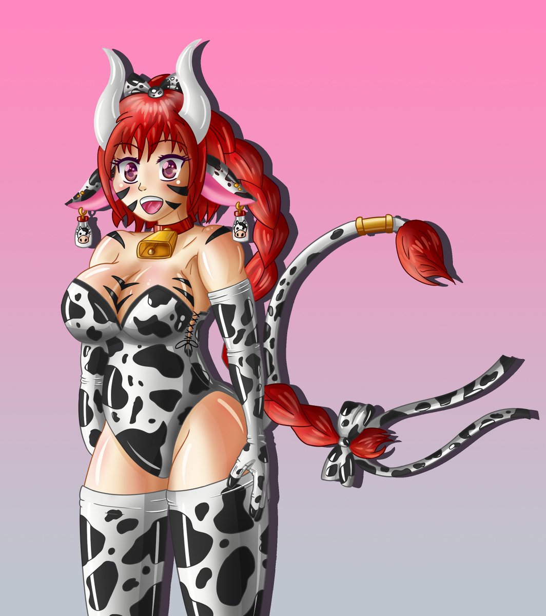 NyoDraws's tweet photo. I was looking through some of my older art and I realised ive drawn a bovine version of Sophie 4 times now, but each has been interspersed that I think it really shows the progress I have made XD. 1st May2016,2nd Mar2020,3rd Dec2020,4th last week! https://t.co/X68XE59nby