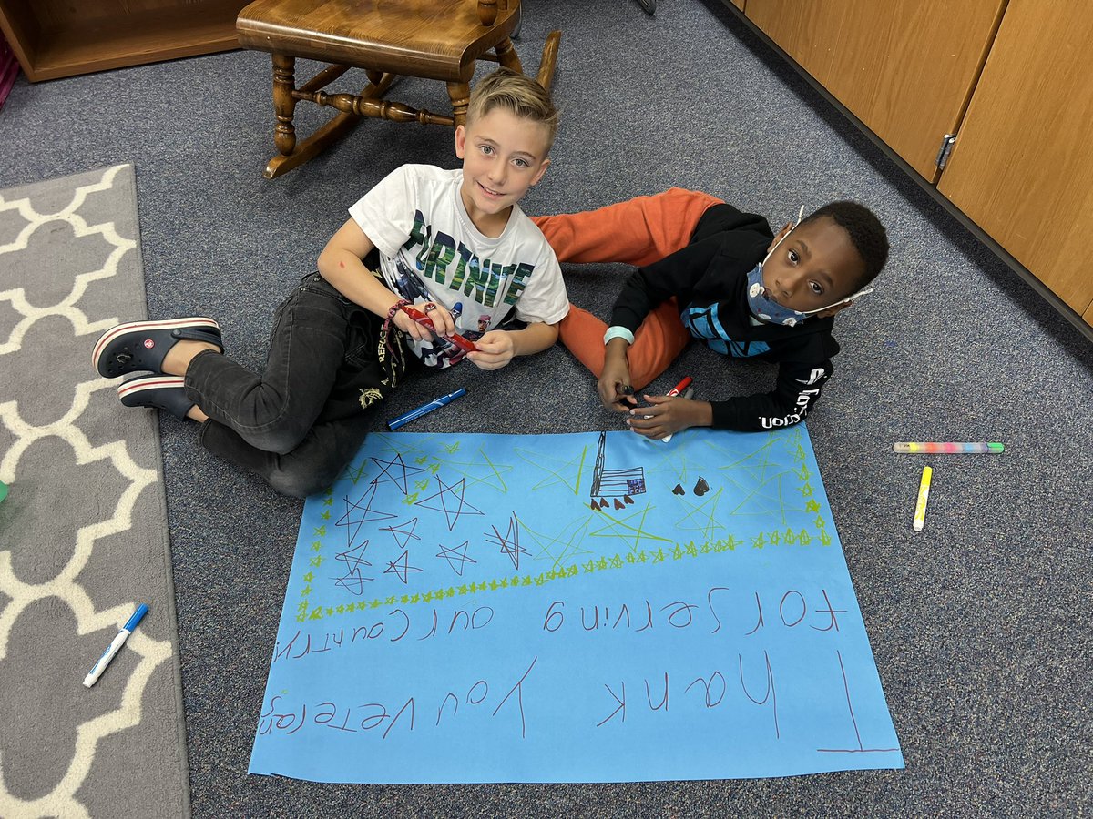 Our 3rd grade Jr. KC Club created posters in preparation of our Veteran’s Day assembly! #prideinside2122