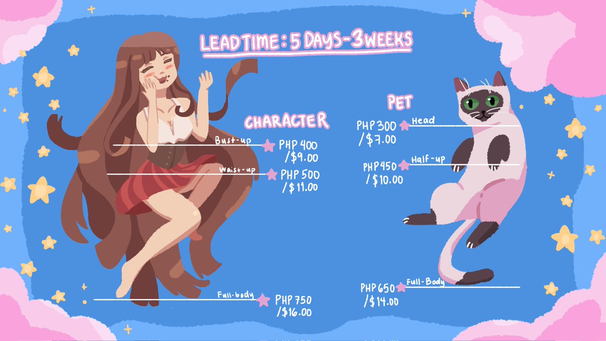 chlcyan's tweet photo. [COMMISSIONS OPEN]

edited my comm slightly to change the lead time and added some important details!

more info in the thread!!

commercial use? dm me to discuss!! https://t.co/HJPSmXyKs0