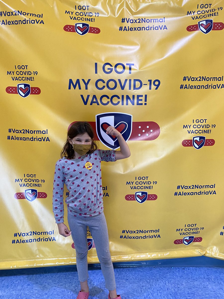 msdesario's tweet photo. So proud of this kid today! Thank you @AlexandriaVAGov for running such a great clinic. We even met a princess! #vax2normal #alexandriaVa https://t.co/Za1nKgs09C