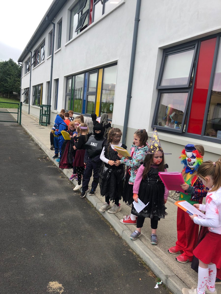 Ms_Power1's tweet photo. @ns_quin Maths Week fun in rang 1/2!! 
We had a great time doing a maths trail in fancy dress😄🎃 https://t.co/EpiOOZFNLG