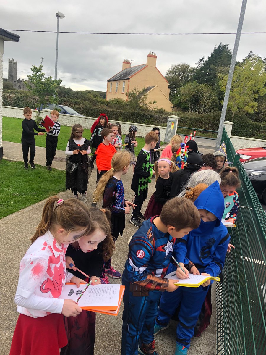 Ms_Power1's tweet photo. @ns_quin Maths Week fun in rang 1/2!! 
We had a great time doing a maths trail in fancy dress😄🎃 https://t.co/EpiOOZFNLG