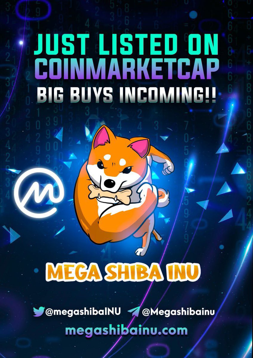 ✨MegaShibaINU✨

Stay tuned and be a whale🐋

🔥 Listed at CMC🔥
📈880 holders 
⏰Less than 4 days old 
💰7m mc currently 
🖥NYC billboard

<a href="/MegashibaINU/">MegaShibaInu</a>
Telegram link t.me/Megashibainu