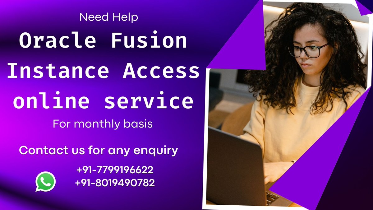 smcindia's tweet photo. Oracle Fusion Instance Access online Service
Contact:91-7799196622
Whatsapp:91-8019490782 https://t.co/BCTeSTY6dX