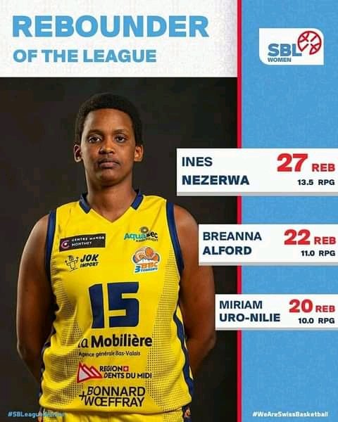 ShikirizaB's tweet photo. #Ines Nezerwa, known as #Giti, was named #BestRebounder yesterday.
#Nezerwa, the #Burundian professional basketball player, pulled down 27 rebounds for her team in the #Swiss Basketball League women's championship.

What can you tell this champion?
#Shikiriza
#Burundi
📸: Ingomag https://t.co/BBJIdQG4Fp