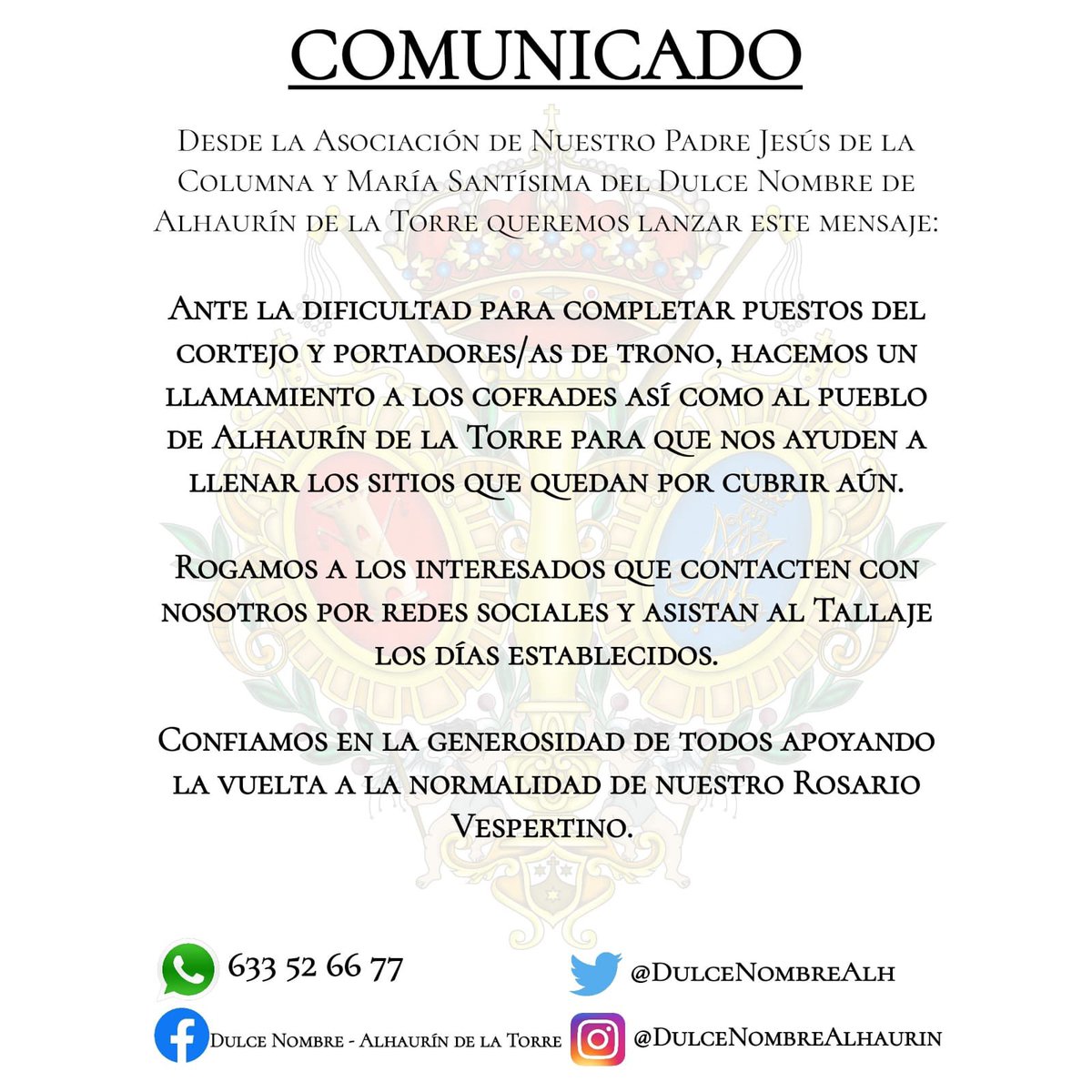 paluferrer's tweet photo. Hacemos un llamamiento,estamos a una semana y nos faltan portadores.Hablen al número 633526677 https://t.co/YZvfByOYbf