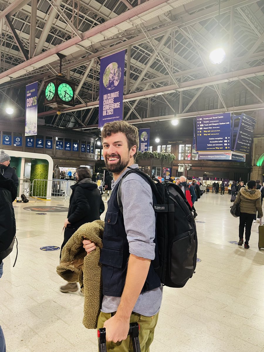 Fantastic to be in Glasgow #cop26 
Excellent train ride with <a href="/LNER/">London North Eastern Railway</a> 4.5h

Spent the morning with Victoria who features in the expedition film, attending as part of the indigenous communities delegation

Back to back events tomorrow!