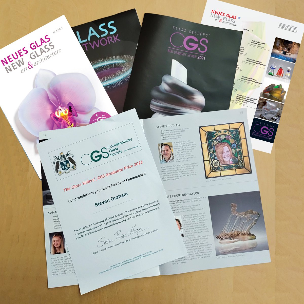 Honoured! Thankyou <a href="/CGSUK/">CGS - The Contemporary Glass Society</a> and the Worshipful Company of Glass Sellers for awarding me a commendation in the CGS New Graduate Review 2021, circulated internationally by <a href="/neuesglas/">Manuel Kühn</a> 
Congratulations to all the artists.

<a href="/bsmgp/">BSMGP</a> <a href="/artglasscogc/">City of Glasgow College Art Glass</a> <a href="/StirlingCampus/">UniversityOfStirling</a> <a href="/FVCollege/">Forth Valley College</a> <a href="/craftscotland/">Craft Scotland</a>