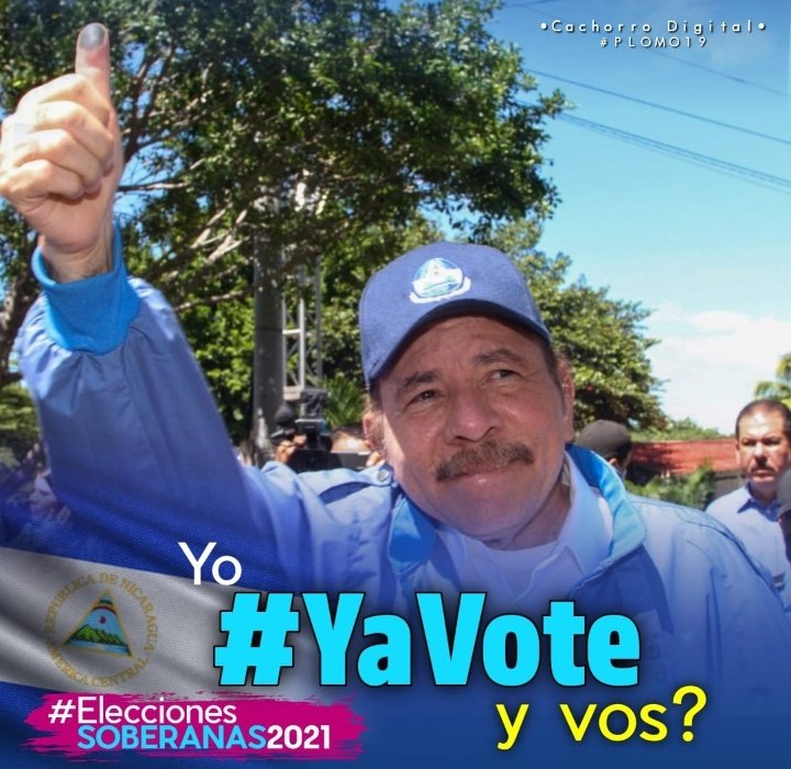 #Nicaragua | El Pdte Daniel Ortega y la Vpdte. Rosario Murillo, se han unido a ser participe de la fiesta cívica que se está desarollando en el país.
#EleccionesSoberanas2021 
#YaVote