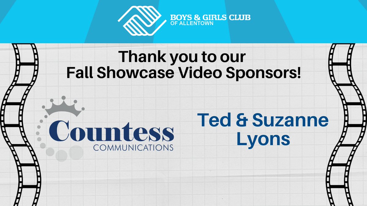 BGCAllentown's tweet photo. Thank you to @countesscomm Ted &amp; Suzanne Lyons for sponsoring the making of this year's #BGCAFallShowcase Video!  We couldn't have done it without you!  We can't wait for everyone to see this year's Showcase! #BGCAllentown https://t.co/qh4DTCdNHD
