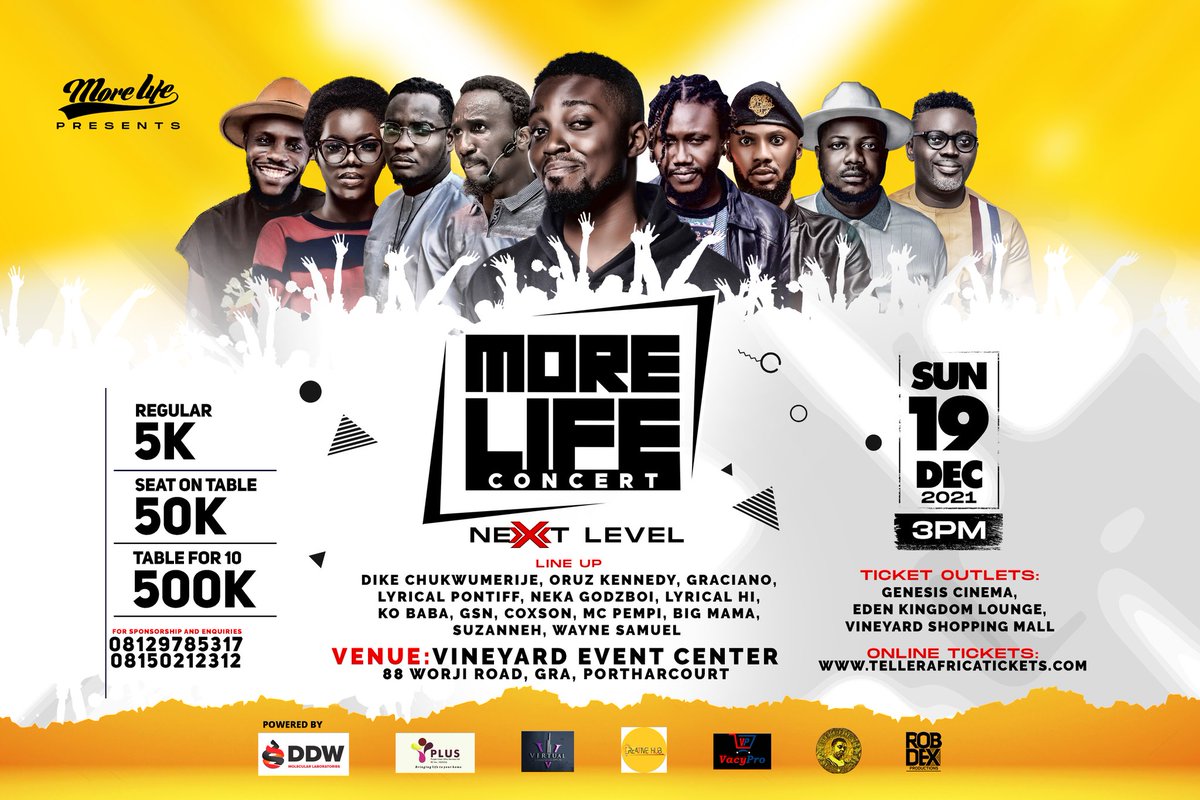 Ladies and gentlemen, we present to you More Life Concert 2021 - Next Level
This year's edition is definitely NEXT LEVEL!!!
Tickets are now on sale 😌