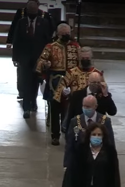LyonCourt's tweet photo. The Lord Lyon, accompanied by Unicorn,  delivered a Proclamation to mark the opening of the ecumenical service for COP26 held in Glasgow Cathedral today. https://t.co/5kgCHc5VKv