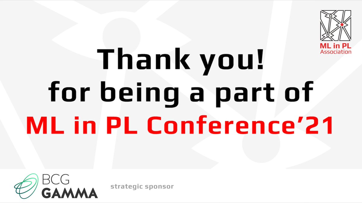MLinPL's tweet photo. Thank you very much for attending this year #MLinPL Conference '21. It was a pleasure to be with you during our event.
Thank you very much and see you next year👋 https://t.co/fUzygFDFb0