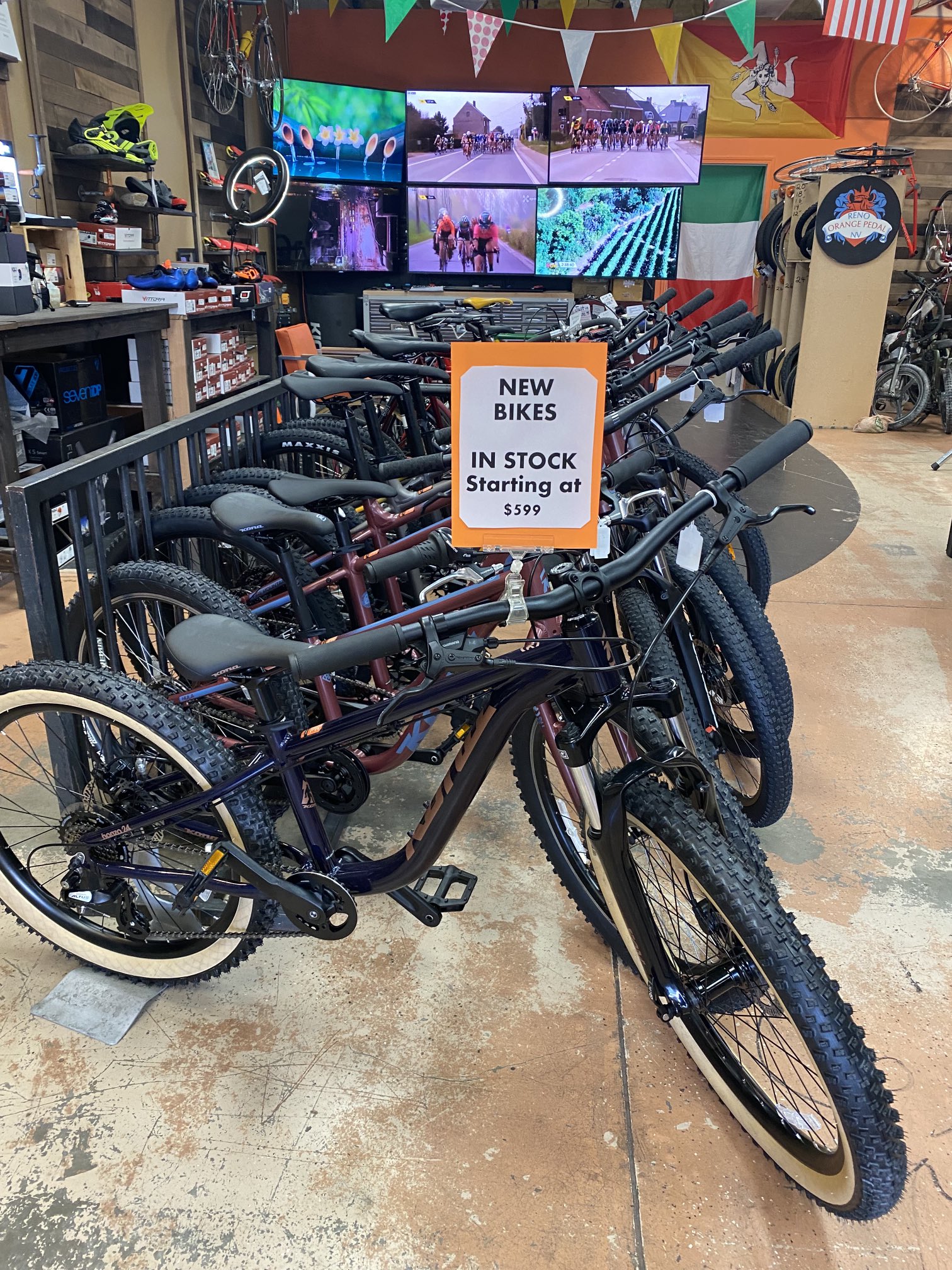 Orange pedal 2025 bike shop