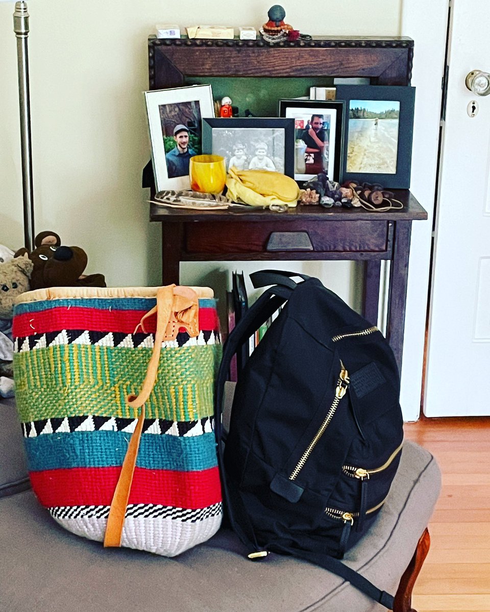 Heading to @VillageBksBham for today’s 4 pm reading of A Little Book of Self-Care for Those Who Grieve. First in person reading event for this book! My trusty events backpack hasn’t traveled since February 2020. <a href="/GirlFridayProd/">Girl Friday Productions</a> #Bellingham #BookTwitter